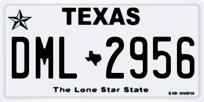 TX license plate DML2956