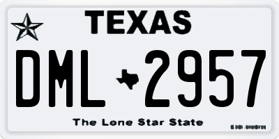 TX license plate DML2957