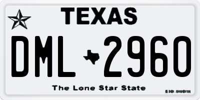 TX license plate DML2960