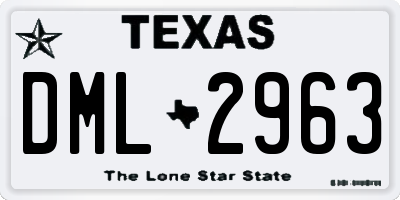 TX license plate DML2963