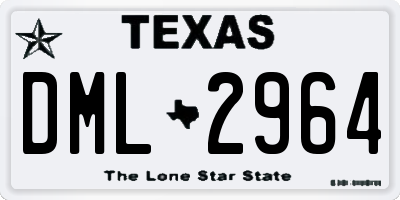 TX license plate DML2964