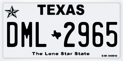 TX license plate DML2965