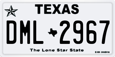 TX license plate DML2967