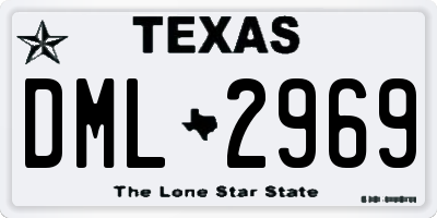 TX license plate DML2969