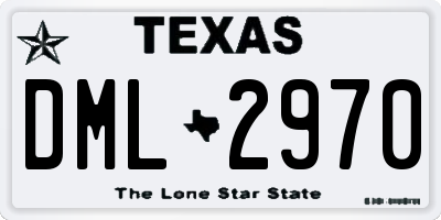 TX license plate DML2970