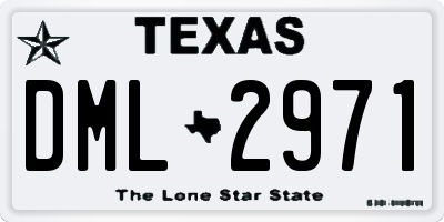 TX license plate DML2971