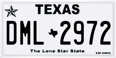 TX license plate DML2972