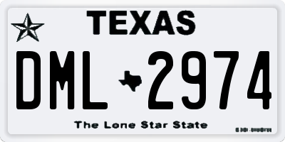 TX license plate DML2974