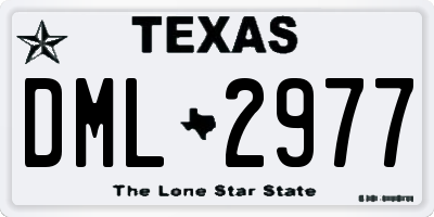 TX license plate DML2977