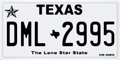 TX license plate DML2995