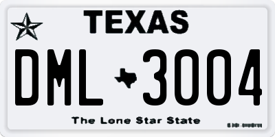 TX license plate DML3004