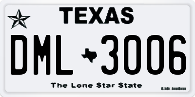 TX license plate DML3006