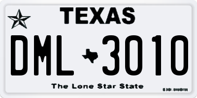 TX license plate DML3010