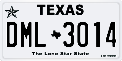 TX license plate DML3014