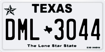 TX license plate DML3044