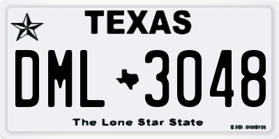 TX license plate DML3048