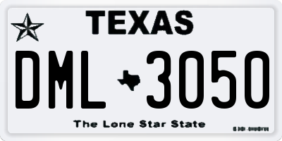 TX license plate DML3050