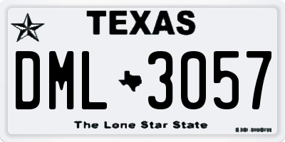 TX license plate DML3057