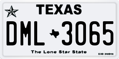 TX license plate DML3065