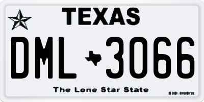 TX license plate DML3066