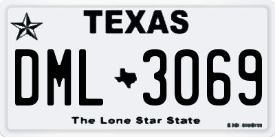 TX license plate DML3069