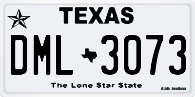 TX license plate DML3073
