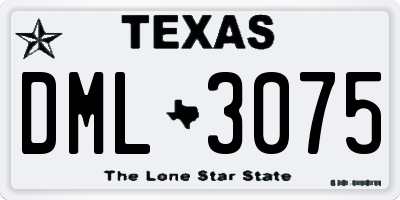 TX license plate DML3075