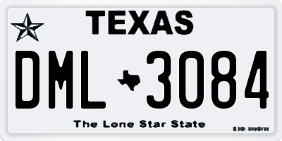 TX license plate DML3084