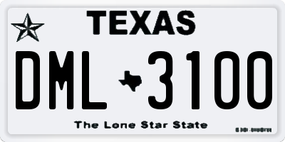 TX license plate DML3100