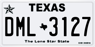 TX license plate DML3127
