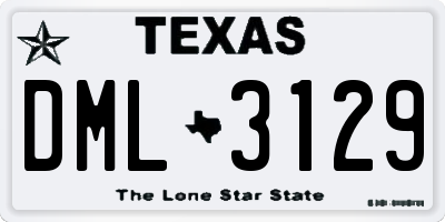 TX license plate DML3129