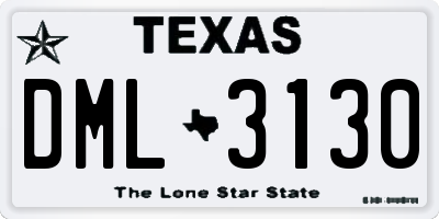 TX license plate DML3130