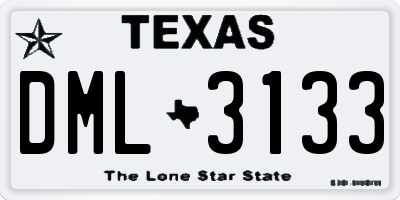 TX license plate DML3133