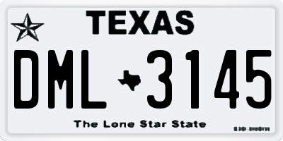 TX license plate DML3145