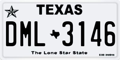 TX license plate DML3146
