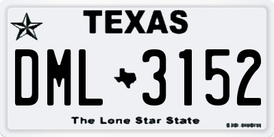 TX license plate DML3152
