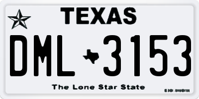 TX license plate DML3153