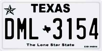 TX license plate DML3154
