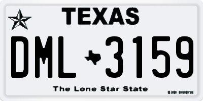 TX license plate DML3159
