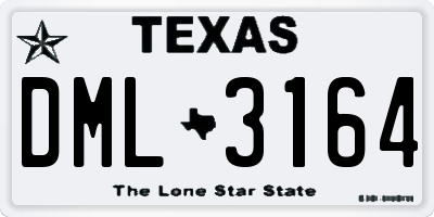 TX license plate DML3164