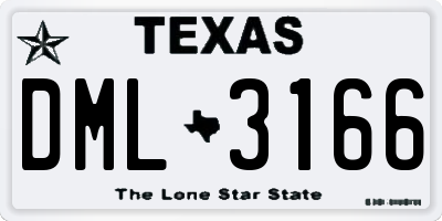 TX license plate DML3166