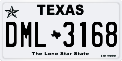 TX license plate DML3168