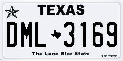 TX license plate DML3169