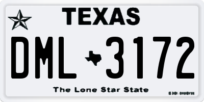 TX license plate DML3172