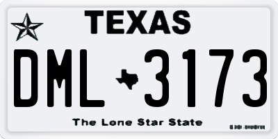 TX license plate DML3173