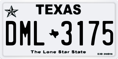 TX license plate DML3175