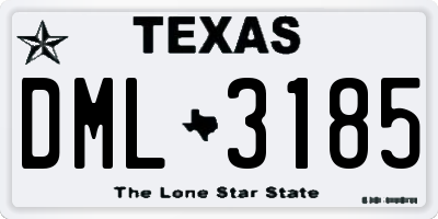TX license plate DML3185