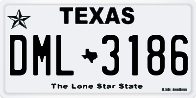 TX license plate DML3186