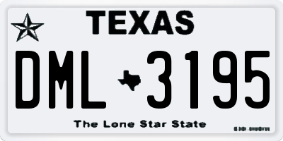 TX license plate DML3195