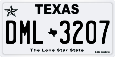 TX license plate DML3207